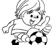 Coloriage et dessins gratuit Joueur de Football mignon à imprimer