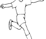 Coloriage Joueur de Soccer avec le ballon