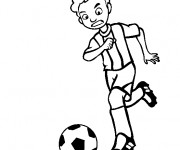Coloriage Joueur de Soccer en attaque