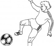 Coloriage Joueur Soccer en couleur