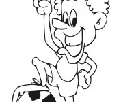 Coloriage Joueur Soccer rigolo