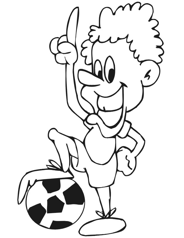 Coloriage et dessins gratuits Joueur Soccer rigolo à imprimer