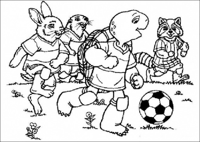 Coloriage et dessins gratuits Match de Soccer entre Les Animaux à imprimer