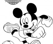Coloriage Mickey Mouse joueur de Soccer