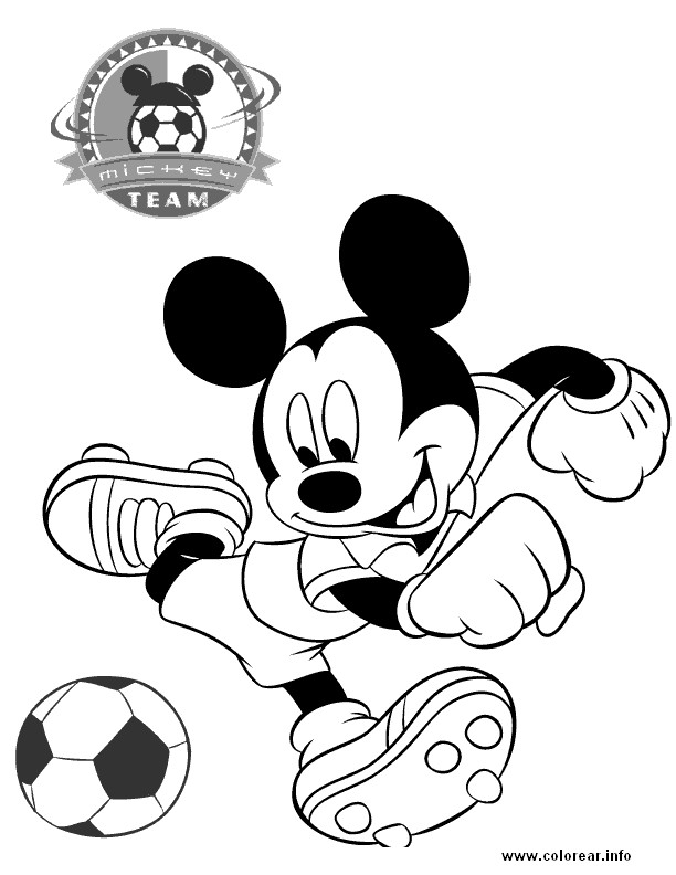 Coloriage et dessins gratuits Mickey Mouse joueur de Soccer à imprimer