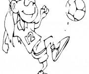 Coloriage Petit joueur de Soccer heureuse