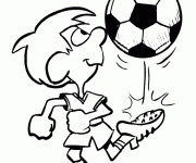 Coloriage Petit joueur de Soccer talentueux