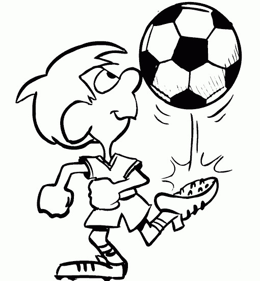 Coloriage et dessins gratuits Petit joueur de Soccer talentueux à imprimer