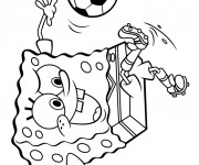Coloriage Spongebob Soccer dessin anim&eacute;