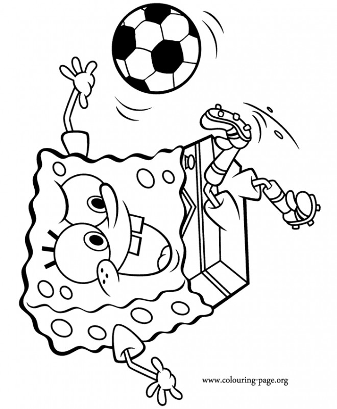 Coloriage et dessins gratuits Spongebob Soccer dessin animé à imprimer