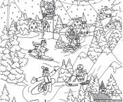 Coloriage Activit&eacute; et sport d'hiver