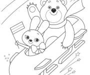 Coloriage Animaux et Bobsleigh