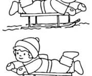 Coloriage et dessins gratuit Apprendre la luge pour enfants à imprimer