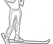 Coloriage Biathl&egrave;te sport d'hiver