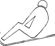 Coloriage Comp&eacute;tition de luge de course d'hiver