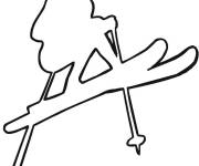 Coloriage Contour de saut &agrave; ski sport