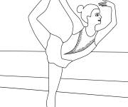 Coloriage Danseuse sur glace en performance