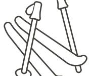 Coloriage Des skis imprimable
