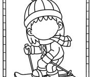 Coloriage Dessine le visage de ce petit skieur