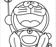 Coloriage Doraemon Ski fait de Ski