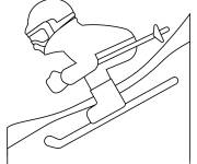 Coloriage &Eacute;moji skieur pour enfants