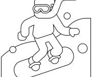 Coloriage &Eacute;moji snowboardeur