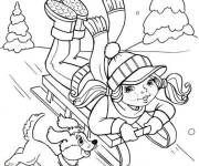 Coloriage Enfant qui adore le sport d'hiver