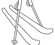 Coloriage Equipement de skis en &eacute;moji