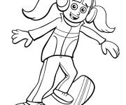 Coloriage Fille de surf sur glace