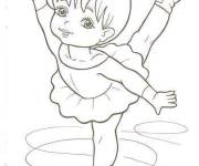 Coloriage Fille kawaii qui fait du ski