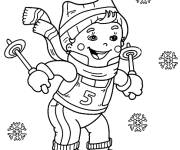 Coloriage Gar&ccedil;on fait du ski