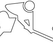 Coloriage et dessins gratuit Hockey aux jeux olympiques d'hiver à imprimer