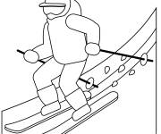 Coloriage Illustration d'un skieur