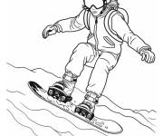 Coloriage Illustration d'une fille faisant du snowboard GS