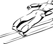 Coloriage Illustration de Saut &agrave; ski