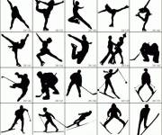 Coloriage Illustration de tous les sports d'hiver
