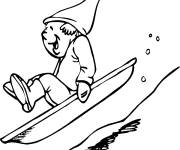 Coloriage Image de Sports d'hiver pour les petits