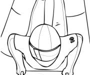 Coloriage Jeux olympiques d'hiver de luge vue de face