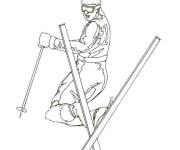 Coloriage Jeux olympiques d'hiver de ski acrobatique