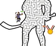 Coloriage Joueur de Ice hockey en labyrinthe