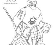 Coloriage Joueur Ice Hockey de canada