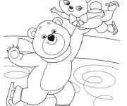 Coloriage Les animaux font de Patinage artistique