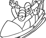 Coloriage Les bobsleigheurs heureux