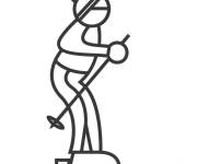 Coloriage Logo d'un petit skieur