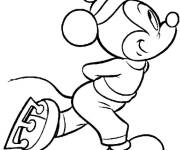 Coloriage Mickey Mouse fait du patin &agrave; glace
