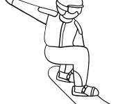Coloriage Mod&egrave;le de Planche &agrave; neige facile