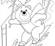 Coloriage Ours en Ski alpin