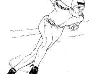 Coloriage Patinage de vitesse r&eacute;aliste