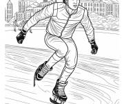 Coloriage Patinage de vitesse sur glace sport pour adulte