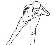 Coloriage Patineur de vitesse pour gagner la comp&eacute;tition